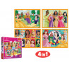 Puzzle Trefl 4 in 1 Principesse Disney