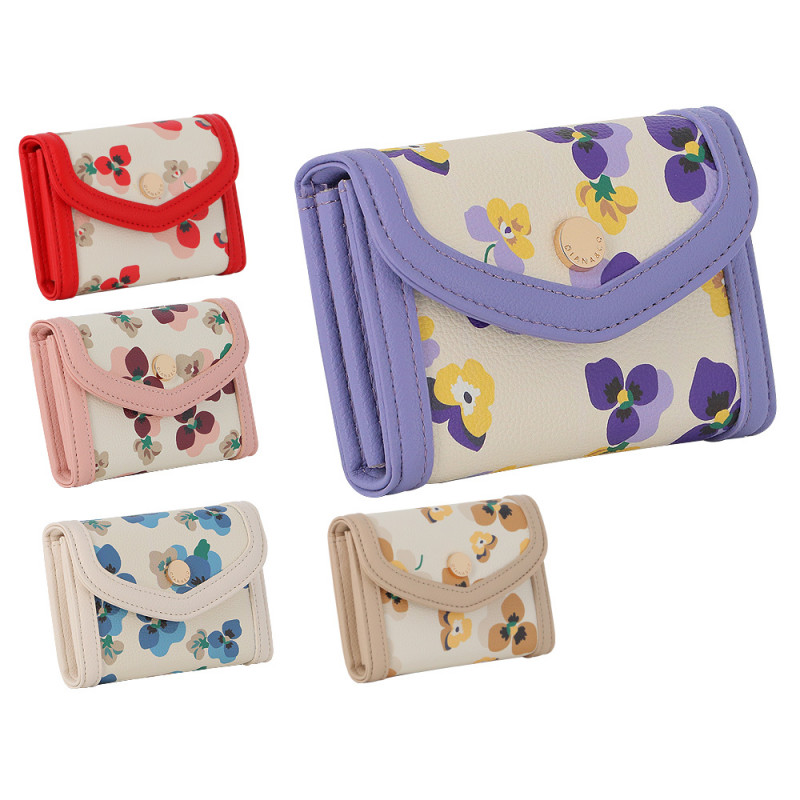 Portafoglio Diana & Co compatto chiusura bottone colori assortiti