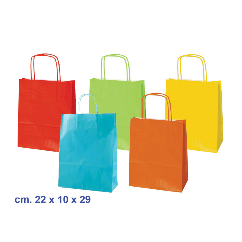 Borse linea Mix primavera manico carta ritorta cm 22x10x29