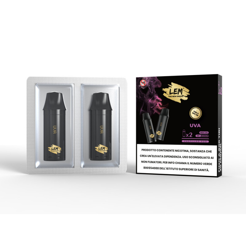 LEM 2 Pod Uva 2 ml prezzo ad astuccio da 2 pod