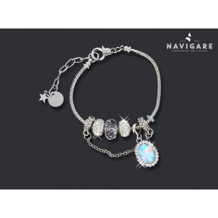 Bracciale Navigare Donna charms e ciondoli pietre bianche