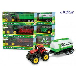 Trattore Linea Verde a frizione con rimorchio 6 ass.ti