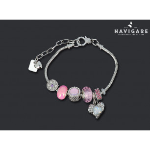 Bracciale Navigare donna Charms con cuori mod A