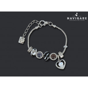 Bracciale Navigare donna Charms con cuori mod B