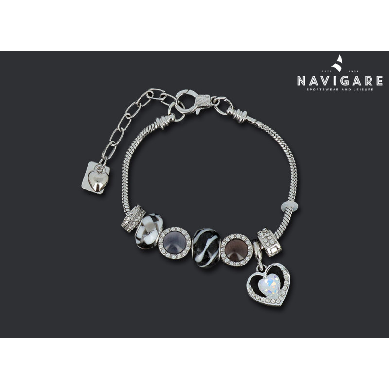 Bracciale Navigare donna Charms con cuori mod B