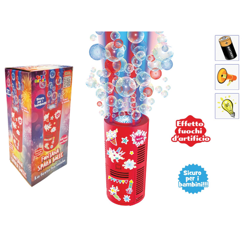 Fontana spara bolle a batterie con 80 ml di liquido