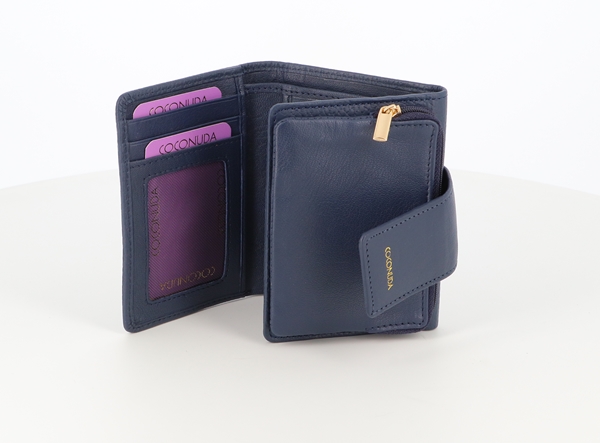 Portafoglio Coconuda donna con bottone e cerniera interna colori assortiti
